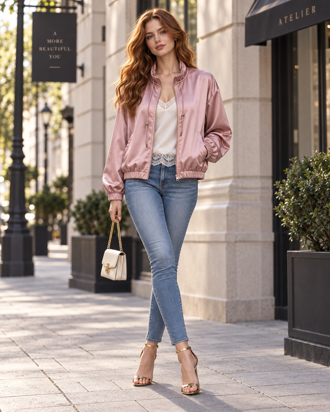 Cazadora Bomber Satinada