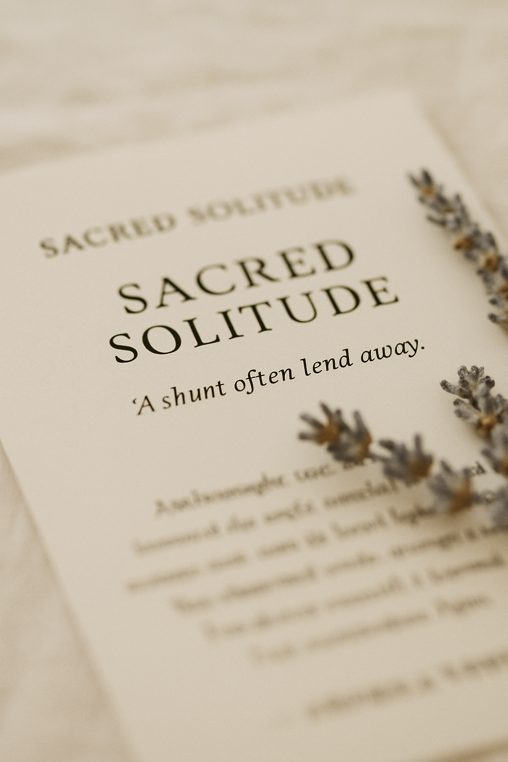 SACRED SOLITUDE