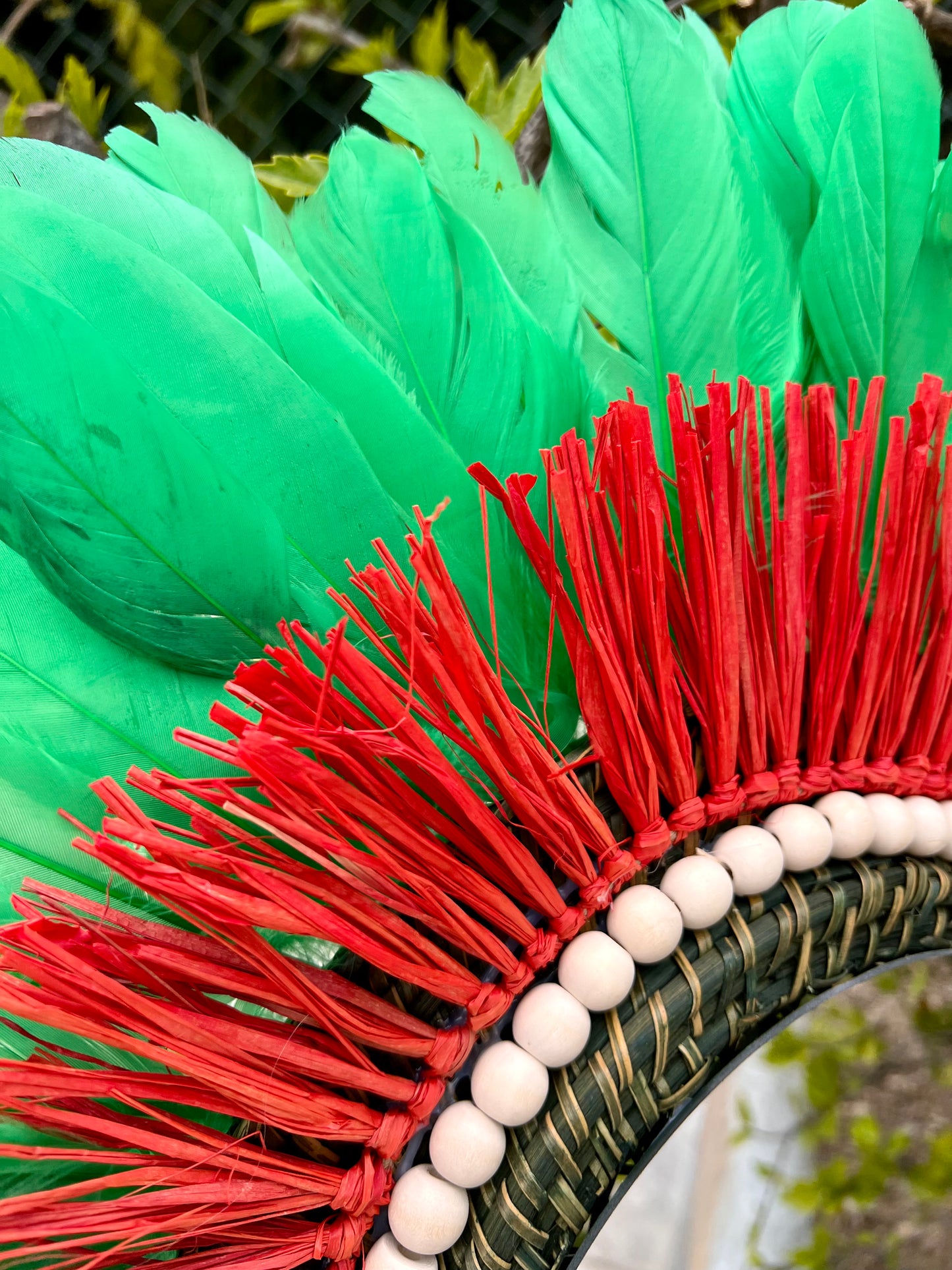 Espejo Boho Plumas